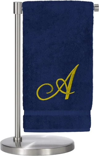 Miniatura 152 de Script R - Toalla de baño con monograma, regalo personalizado, 27 x 54 pulgadas, juego de 1 toalla bordada con texto dorado, 100% algodón turco