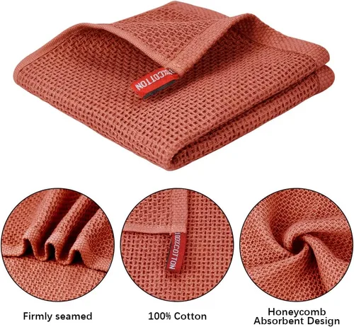 Miniatura 3 de Nialnant Trapos de cocina 100% algodón, paquete de 6 toallas de cocina de tejido gofre, paños de cocina de secado rápido para lavar platos de 12 x