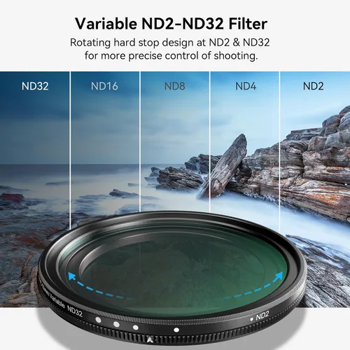 Miniatura 6 de SmallRig Filtro ND Variable Magnético de 52 mm ND2-ND32 (1-5 Paradas) Sin X Cross HD Vidrio Óptico Resistente al Agua y a los Arañazos Ajustable