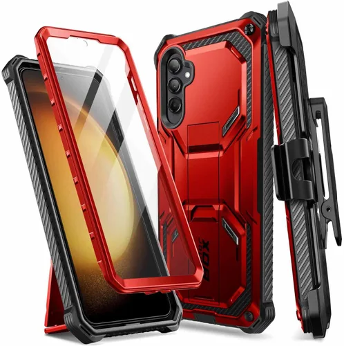 Miniatura 11 de i-Blason Armorbox - Funda para Samsung Galaxy S23 con soporte y clip para el cinturón, protector de pantalla integrado, 2 marcos frontales