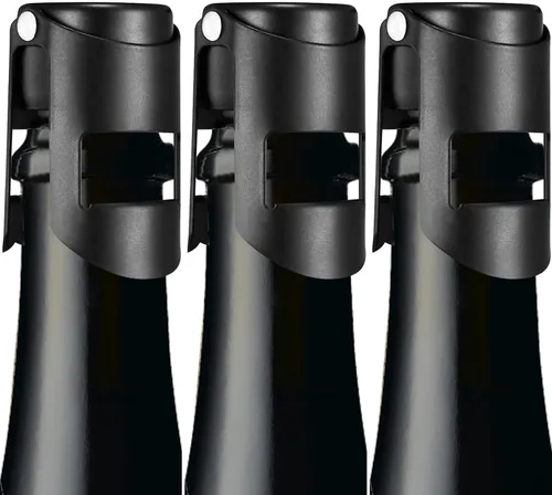 Miniatura 10 de HYZ Tapones para champán, paquete de 2, tapón de botella de vino espumoso de acero inoxidable con sello hermético de silicona pura, protector