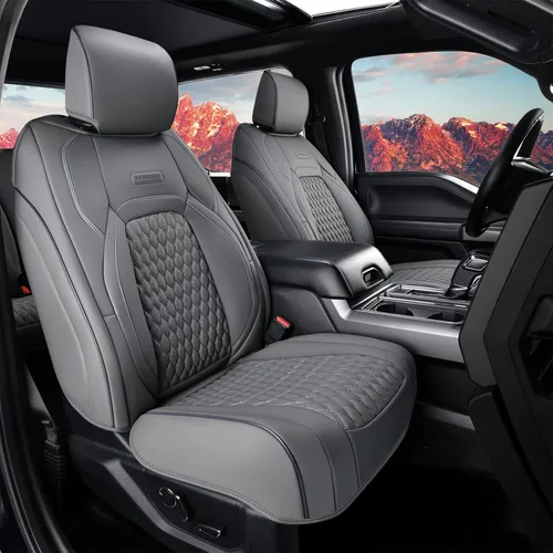 Miniatura 17 de Coverado Fundas de Asientos de Automóvil Juego Completo, Fundas de Asientos de Automóvil de Cuero Impermeables para Dodge RAM 1500 Compatible