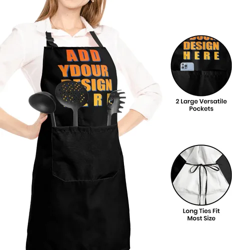 Miniatura 3 de Apron for Women with 2 Pockets Waterproof Bib for Kitchen Cooking Restaurant BBQ Painting Crafting Salon Nails