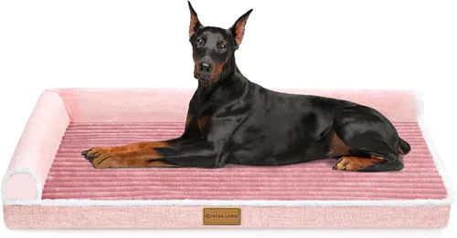 Miniatura 9 de Patas Lague Cama Ortopédica para Perros de Tamaño Grande 36''X24'', Impermeable Cómoda con Bolster en L Mediano Antideslizante Suave Cálida Cama