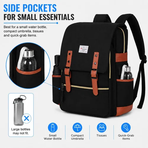 Miniatura 2 de Modoker - Mochila vintage para laptop, para mujeres y hombres, mochila para la escuela y la universidad