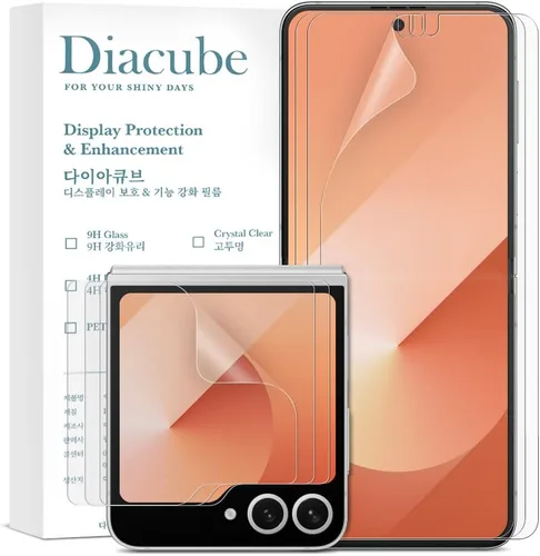 Miniatura 13 de [Paquete de 3+3] para Samsung Galaxy Z Flip 3 0.18 oz, protector de pantalla mate antirreflejos EPU+TPU, cubierta completa en el interior + 3