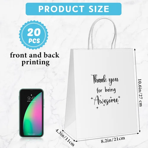 Miniatura 2 de Ctosree 20 Bolsas de Papel de Regalo de Agradecimiento para Empleado Compañero de Trabajo Colega Gracias por Ser Increíble Bolsas con Asas