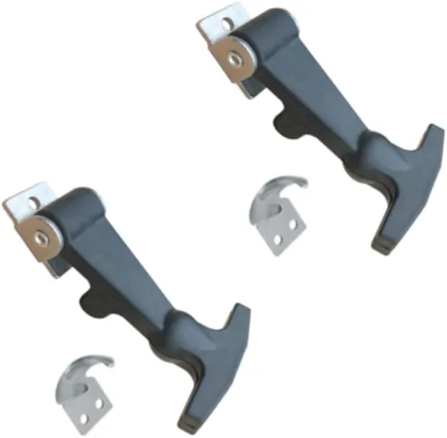 2 pestillos de goma flexibles con mango en T, soportes chapados en zinc para caja de herramientas, vehículo, motor, capó, ATV, RV, barco, 2 unidades
