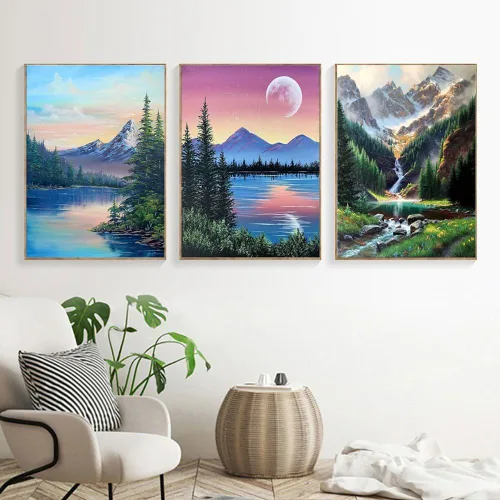 Miniatura 8 de DOTZSO Paquete de 6 Pintura de Diamantes para Adultos, Kit de Pintura de Diamante 5D para Bricolaje, Kit Completo de Arte de Diamantes con Pintura