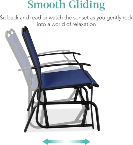 Miniatura 4 de Best Choice Products Balancín de acero para 2 personas para patio al aire libre, balancín de dos plazas para terraza, porche con tela de textileno