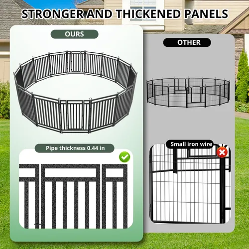 Miniatura 2 de Valla para perros para exteriores e interiores, 40 pulgadas de altura, 16 paneles de corral para perros grandes, medianos y pequeños, corral