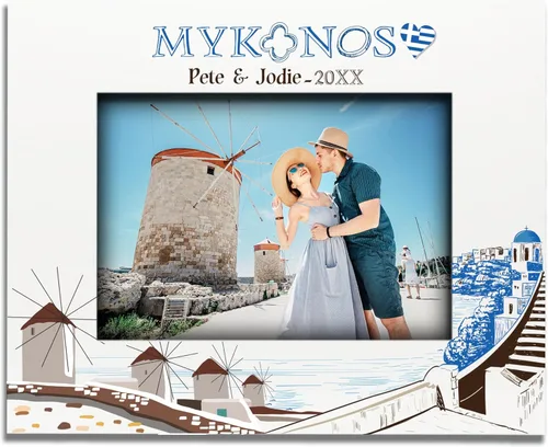 Miniatura 10 de ELLA BUSTA - Marco de fotos Grecia para boda, compromiso, luna de miel, vacaciones en Grecia, símbolos de diseño con impresión UV