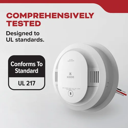 Miniatura 16 de Kidde Detector de humo, cableado con batería de reserva de 10 años, interconectable, luces de estado LED, alarma de 85 dB, 5 pulgadas, 20SA10