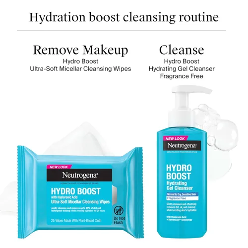 Miniatura 3 de Neutrogena Hydro Boost - Lavado facial, sin fragancia, limpiador facial hidratante con ácido hialurónico, lavado facial diario y removedor