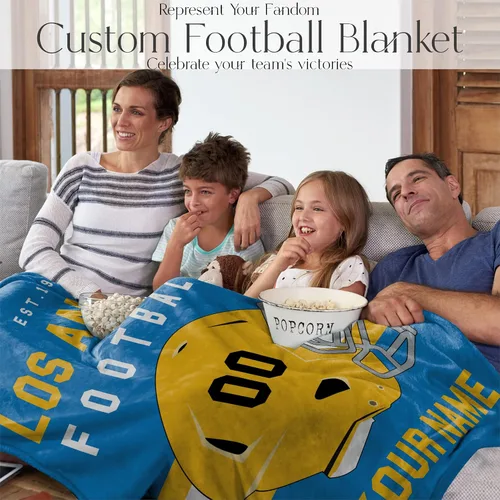 Miniatura 186 de Manta personalizada para fanáticos del fútbol americano – Se envía al día siguiente – Hecha en Estados Unidos – Manta de vellón personalizada