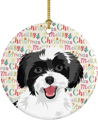 Miniatura 49 de Caroline's Treasures Bulldog Francés Azul de Navidad Adorno de Cerámica Decoraciones Colgantes para Árbol de Navidad para Hogar Navidad, Festividad