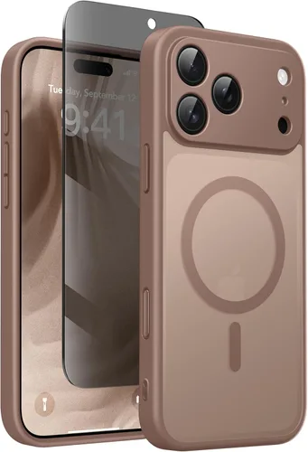 Miniatura 34 de GolbinBox Funda magnética para iPhone 15 Pro, compatible con MagSafe, protección completa de la cámara, protector de pantalla de privacidad