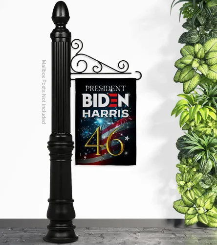 Miniatura 13 de Biden Harris Flag Juego de bandera de jardín President 46 con soporte de pared para votación patriótica, fiesta de té republicana demócrata