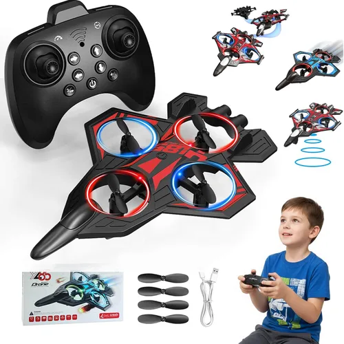 Miniatura 12 de Avión RC Fighter Jet con cámara y pantalla para adultos y niños, avión de acrobacias de control remoto con giros de 360°, retención de altitud