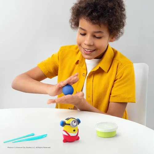 Miniatura 5 de HEY CLAY Minions - Colorida arcilla seca al aire para modelar para niños - Kit de arcilla seca al aire 5 latas y herramientas de escultura