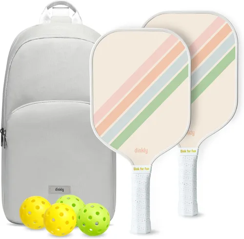 Miniatura 17 de Juego de 2/4 palas de pickleball - Raqueta de pickleball de grafito/fibra de vidrio aprobada por USAPA, 2 raquetas de pickleball, 4 pelotas y 1 2