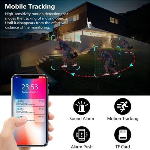 Miniatura 3 de Cámaras de seguridad para exteriores, cámaras WiFi de 2.4 GHz y 5G para seguridad en el hogar, cámaras de vigilancia domo 1080P, visión de 360°