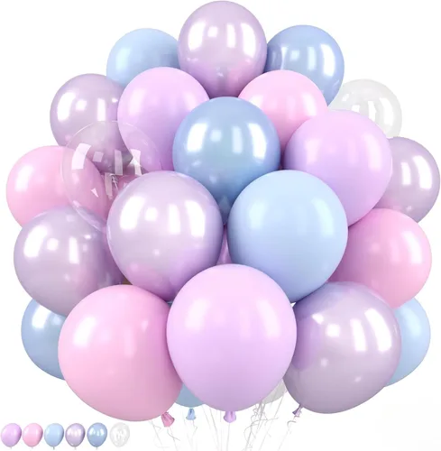 Miniatura 29 de Globos Rojo Blanco Azul, 50 Piezas 12 Pulgadas con Estampado de Estrellas, Globos de Látex Rojo Real Azul Confeti para el 4 de Julio, Día