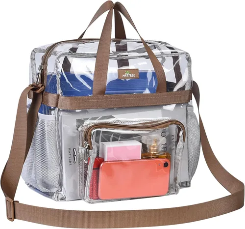 Miniatura 95 de MAY TREE Bolsa transparente para eventos en estadios de 12 x 6 x 12 pulgadas, bolsa de almuerzo transparente con correas reforzadas para trabajo