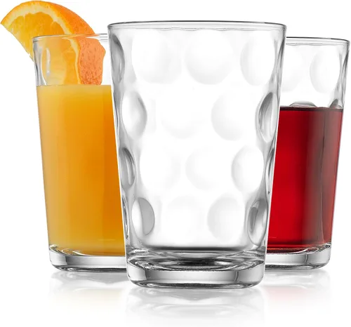 Miniatura 8 de Home Essentials - Juego de 10 vasos de jugo, cristalería de 7 onzas, vasos pequeños con lente circular interior. Ideal para jugo, leche, agua; aptos