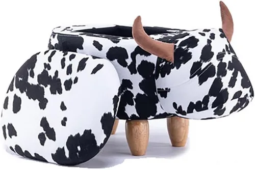Miniatura 17 de Home 2 Office Harry The Cow Otomana con almacenamiento para decoración de dormitorio, sala de juegos o sala de recreación, mueble suave