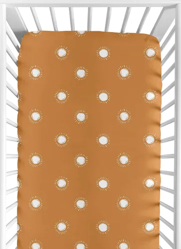 Miniatura 13 de Sweet Jojo Designs Mini sábana bajera para cuna para bebé (blanco y amarillo bohemio) para niñas o niños, guardería de recién nacidos/bebés, patios