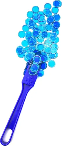 Juego de varitas magnéticas y fichas de bingo, varita magnética, discos de metal multicolor, kit de ciencia escolar, accesorios de aprendizaje, Azul