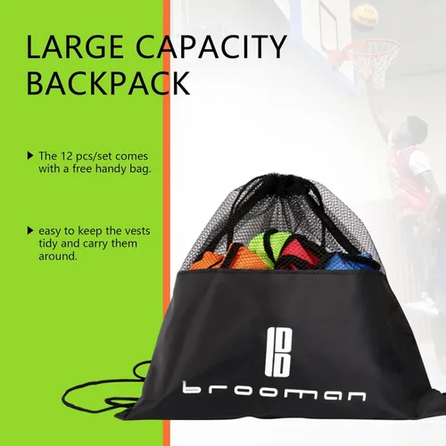 Miniatura 5 de brooman Scrimmage - Chaleco de entrenamiento para niños, jóvenes y adultos, camiseta de práctica de fútbol atlético (12 y 24 unidades)