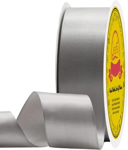 Miniatura 247 de Cinta de satén blanca antigua de doble cara de 1-1/2 pulgadas x 50 yardas, cinta de poliéster para envolver regalos, día de San Valentín, bodas