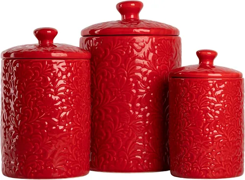 Miniatura 6 de 10 Strawberry Street Juego de recipientes de cocina con relieve de diamante, juego de 3, azul diamante