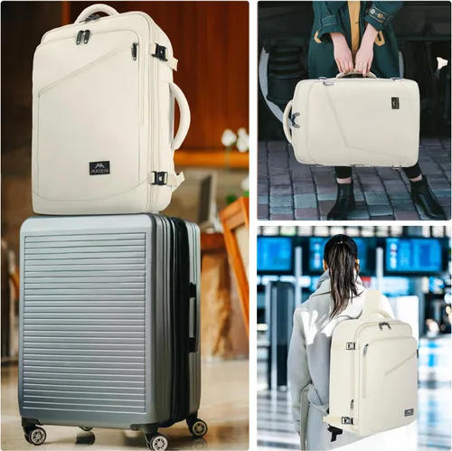 Miniatura 7 de MATEIN Mochila de viaje grande para mujer, mochila ligera de mano y correas de hombro ocultas, mochilas antirrobo impermeables para vuelo, mochilas