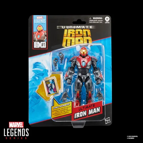 Miniatura 2 de Serie Marvel Legends Ultimate Iron Man, Figura de acción coleccionable de 6 pulgadas inspirada en cómics con accesorio de cómic a