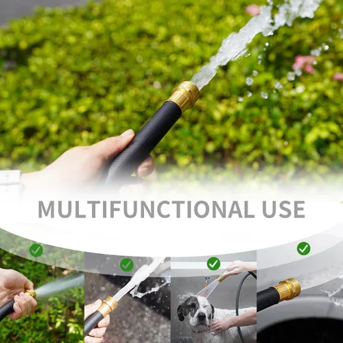 Miniatura 7 de Wiseflow Leader Hose Manguera de agua resistente de 3 x 5/8 pulgadas con accesorios de latón macho a hembra, extensor de manguera corta para carrete