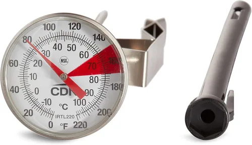Miniatura 6 de CDN ProAccurate® Termómetro de lectura instantánea para espumar bebidas con clip para medición precisa de temperatura, vástago de acero inoxidable