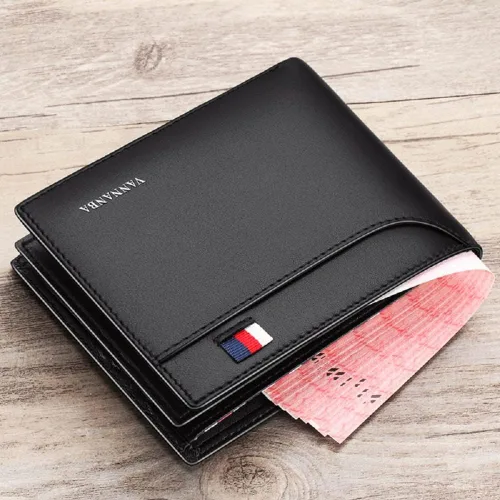 Miniatura 5 de WILLIAMPOLO Billetera delgada para hombre de piel minimalista con bolsillo frontal