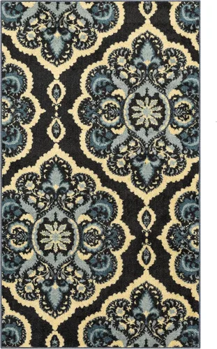 Miniatura 45 de Maples Rugs - Alfombra antideslizante Vivian, para pasillo o entrada, patrón de medallones [fabricada en Estados Unidos], 2 x 6 pies, color gris