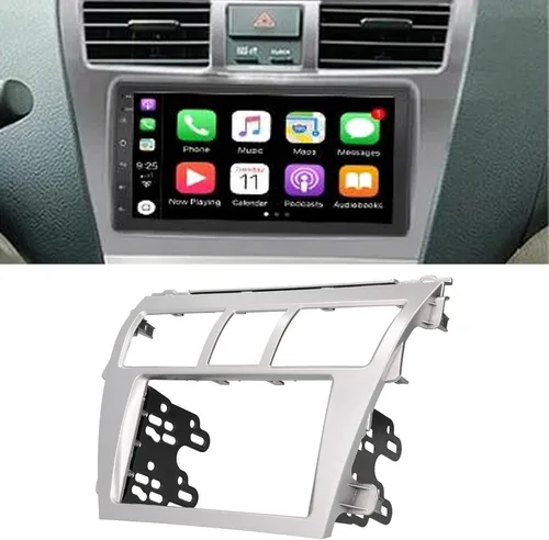 Miniatura 2 de Doble DIN coche estéreo Fascia Dash Kit para Toyota Belta Sedan Navigation (plata)