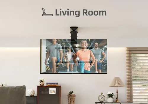 Miniatura 7 de CLAIKS Soporte eléctrico para TV de techo – Soporte eléctrico motorizado abatible con control remoto, pantallas planas y curvas de 32 a 70 pulgadas