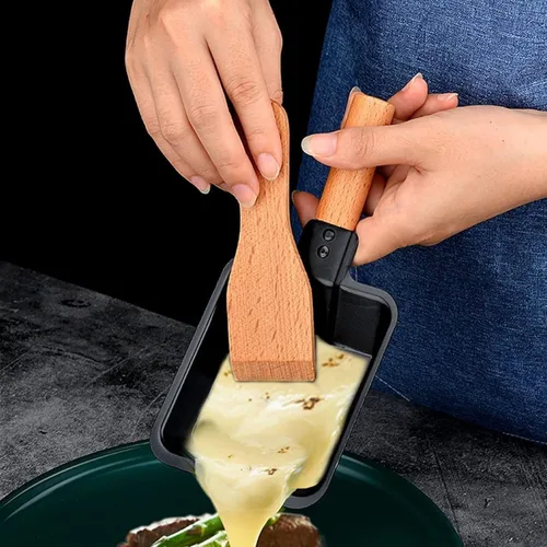 Miniatura 5 de RoseFlower Mini juego de raclette de queso, sartén portátil para fundir queso a la luz de las velas, parrilla de raclette antiadherente, derretidor