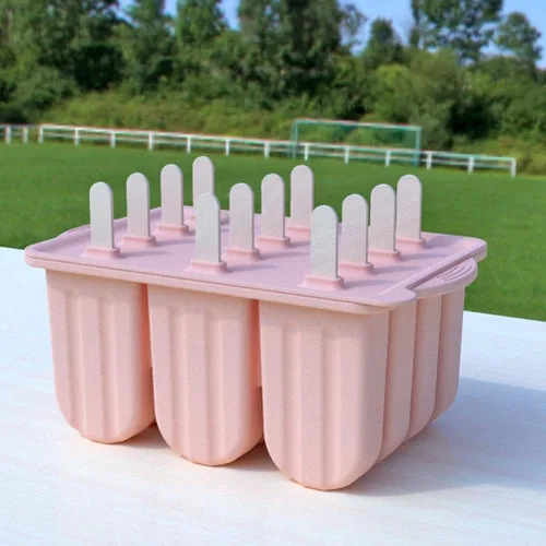 Miniatura 6 de Moldes de paletas reutilizables de 12 cavidades, helado de silicona con tapas y 50 palos de madera, suministros de cocina para paletas de bricolaje