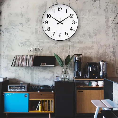Miniatura 4 de HZDHCLH Relojes de Pared Analógicos Blancos a Batería, 12 pulgadas Silenciosos Sin Tictac Modernos para Sala de Estar, Dormitorio, Cocina, Oficina