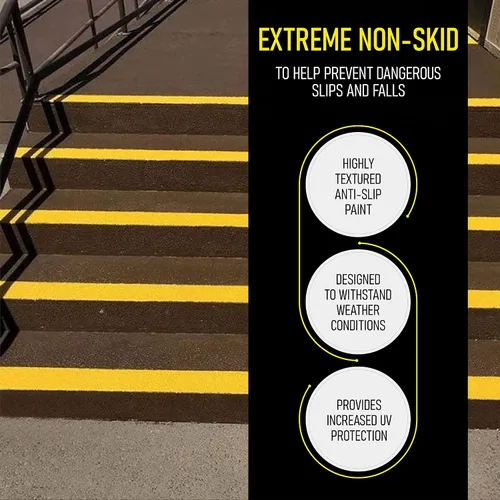 Miniatura 6 de Tuff Grip - Pintura antideslizante para rampas, pisos, cubiertas y escaleras, revestimiento de agarre antideslizante texturizado para una tracción
