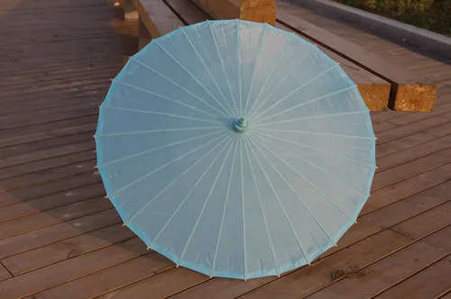 Miniatura 44 de Parasol de tela de bambú liso, ideal para recuerdos de fiesta de boda (fucsia)