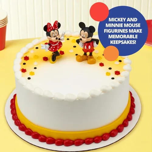 Miniatura 4 de DecoSet® Disney Mickey Mouse y Minnie Mouse Set de Adornos para Pastel de 2 Piezas, Adornos para Pastel Duraderos de Plástico Seguro para Alimentos