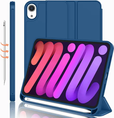 Miniatura 22 de iMieet Funda para iPad mini 7 2024 (A17 Pro), iPad mini 6 (8.3 pulgadas, modelo 2021), iPad mini 7ª/6ª generación con soporte para lápices, funda